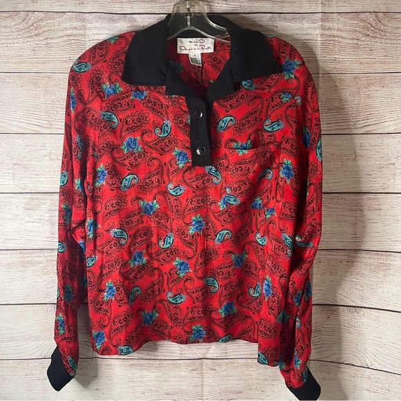 Oscar de la Renta Tops - Vintage Miss D Oscar De La Renta Paisley Blouse 100% Silk Women Top Sz 4 Floral